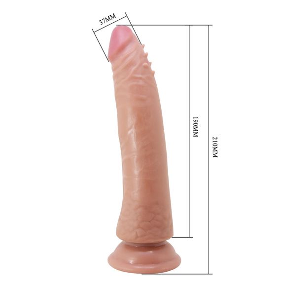 Фалоімітатор на присосці, з хребтом та ефектом ковзної шкіри LyBaile - Sliding Skin 8,3” Flesh, Sex Aura | Зображення 9