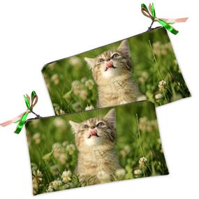 Косметичка жіноча Котенок облизывается 20х12 см (K_OS022)