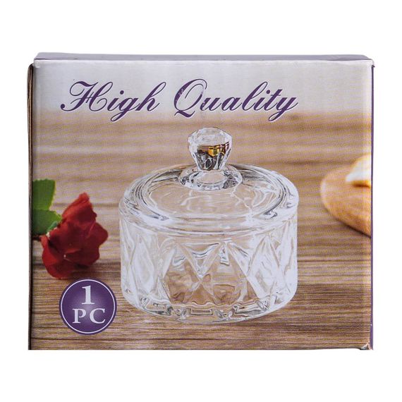 Цукерниця з кришкою Ø 6.5 см ваза цукерниця кругла скляна HP-YH-28 | Зображення 4