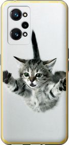 Чехол на Realme GT Neo 3T Летящий котёнок "2322u-2960-17620"