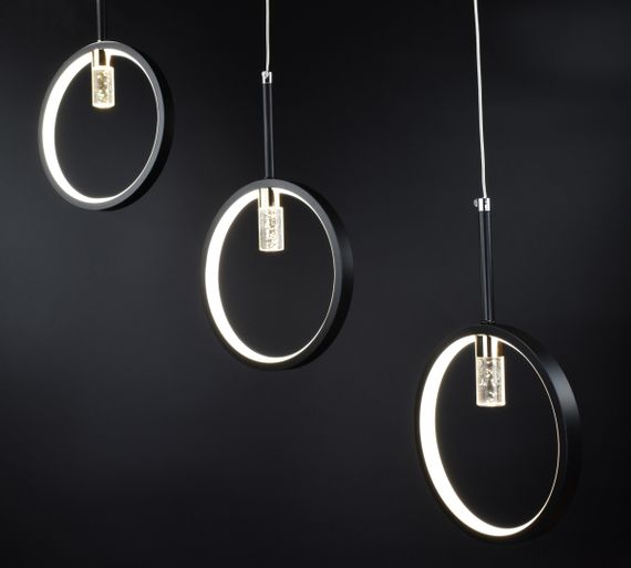 Люстра світлодіодна стельова LED світильник для квартири на стелю лед 26835 Чорний 30-150х6х80 см. | Зображення 2