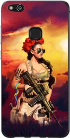 Чехол на Huawei P10 Lite Украинка с оружием "5316u-896-17620"