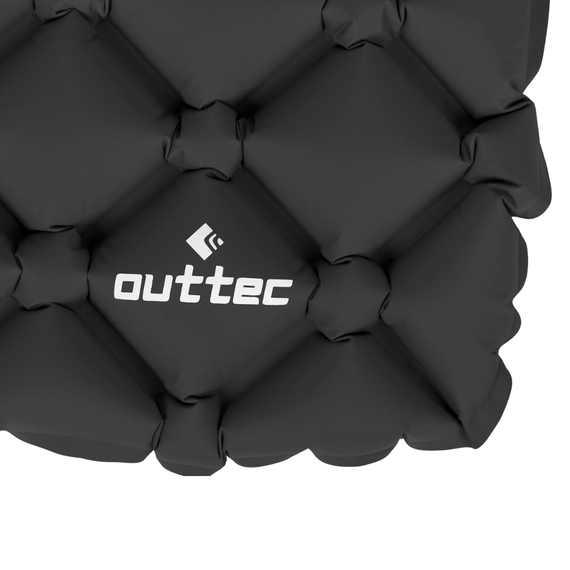 Надувний килимок Outtec 195х55х5см з подушкою соти чорний | Зображення 3