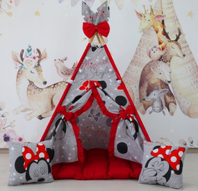 Вігвам для дівчинки Minnie style БОН БОН Повний комплект ! (коврик Бонбон+подушки)