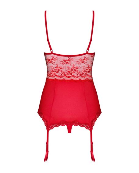 Корсет із підтяжками для панчох Obsessive Lovica corset Червоний S/M | Зображення 6