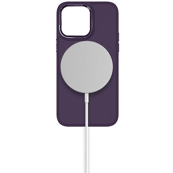 TPU чохол Bonbon Metal Style with MagSafe для Apple iPhone 15 (6.1") Фіолетовий / Dark Purple | Зображення 2