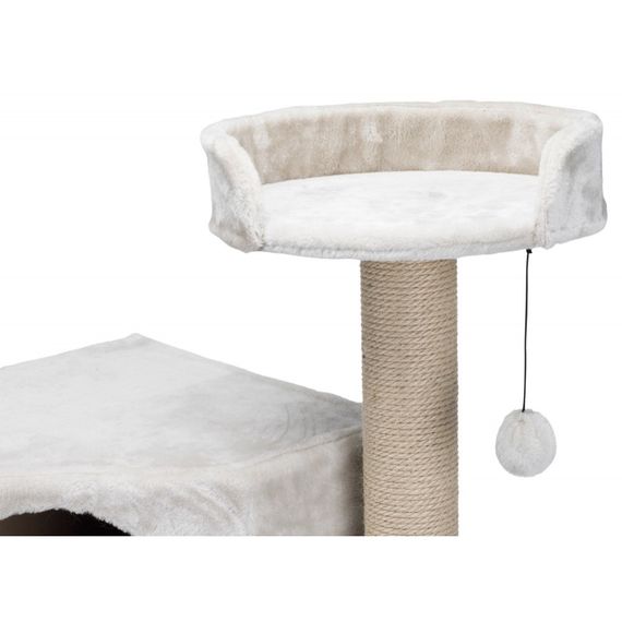 Дряпка-комплекс Trixie Marlena для котів з іграшкою на мотузці джут/плюш світло-сіра 60х60х151 см | Зображення 4