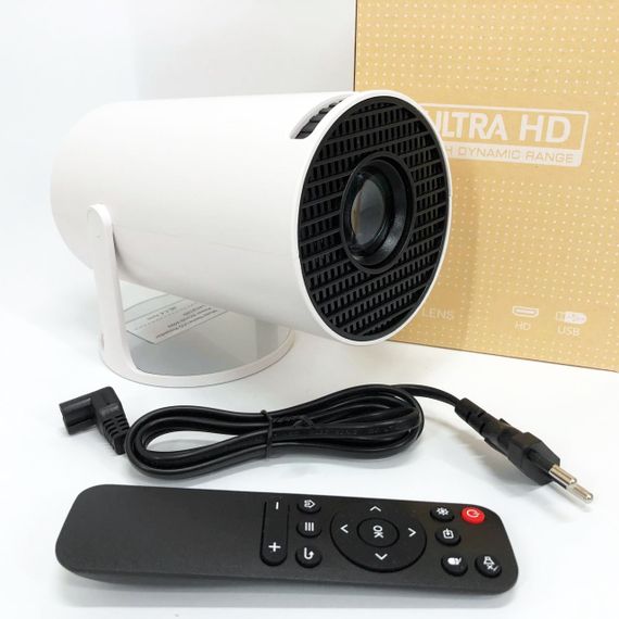 LED Проектор для дому портативний Смарт з WiFi, Bluetooth, Android 11, білий, 1280х720р | Зображення 1