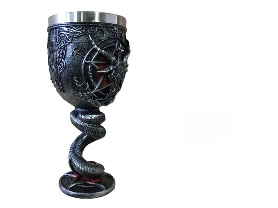 Бокал з пентаграмою 200 мл — винний келих у містичному стилі, епоксидна смола + нержавіюча сталь | Зображення 3