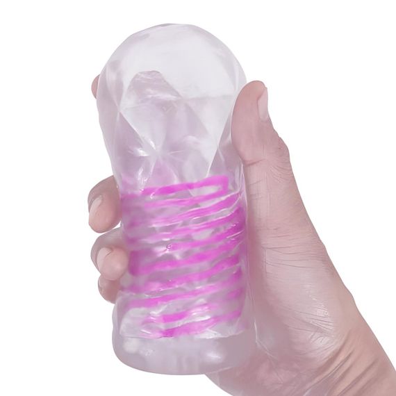 Прозорий мастурбатор вагіна PRETTY LOVE - Transparent masturbator,TPR pink Sex Aura | Зображення 6