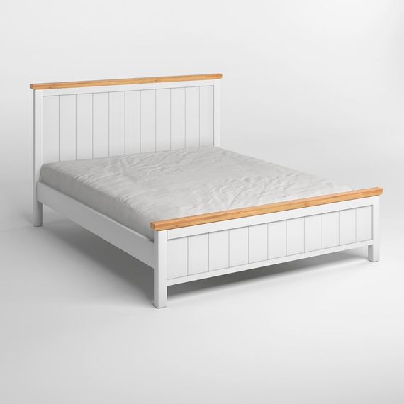 Двоспальне ліжко Mebigrand Вірджинія Білий (RAL9003)/Горіх світлий 140х190 см (MBG-1615) | Зображення 1