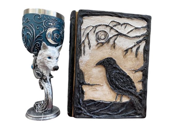 Подарунковий набір Келих 3D Вовк і Блокнот 3D «Тінь Ворона»