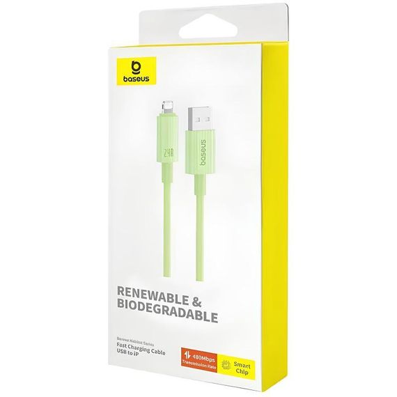Дата кабель Baseus Habitat Series Fast Charging USB to Lightning 2.4A (2m) (P10360200) Natural Green | Зображення 3