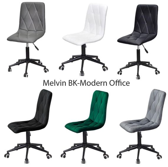 Стілець Melvin BK-Modern Office на чорній хрестовині з колесиками, м'яке сидіння
