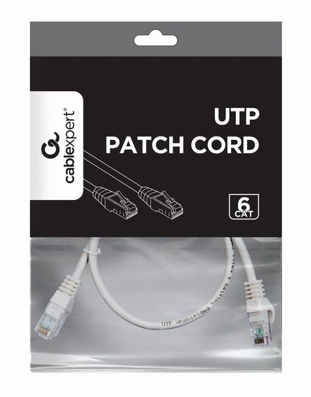 Патч корд Cablexpert PP6U-0.5M, UTP, категорія. 6, литий,  50u" штекер із фіксатором, 0.5 м, сірий | Зображення 2