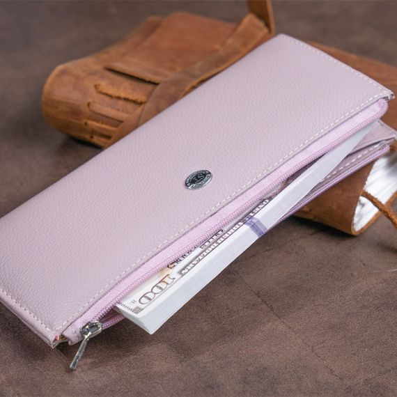 Горизонтальный тонкий кошелек из кожи женский ST Leather 19327 Лиловый | Зображення 7
