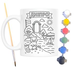 Набор для творчества кружка раскраска Днепр 330 мл белая (КР0091)