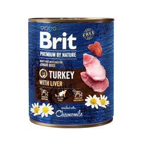 Вологий корм з індичкою та печінкою для цуценят Brit Premium Turkey and Liver, 800 гр