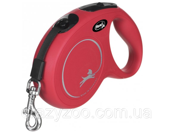 Поводок-рулетка для собак Flexi New Classic M до 25 кг красная лента 5 м 32206 | Зображення 6