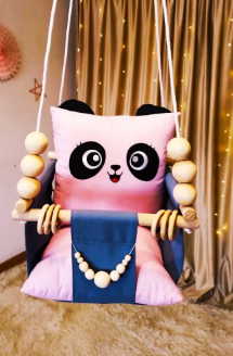 Підвісна гойдалка Pіnk panda, гойдалка для дітей | Зображення 1