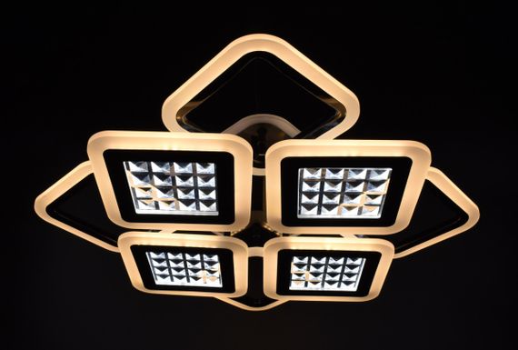 Люстра світлодіодна стельова LED світильник для квартири на стелю лед з пультом 26121 Чорний 11х54х62 см. | Зображення 2