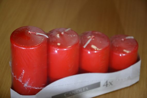 Набір свічок 4 шт. циліндр Bispol AURA Candles Червоні (sw50/4-030) | Зображення 7