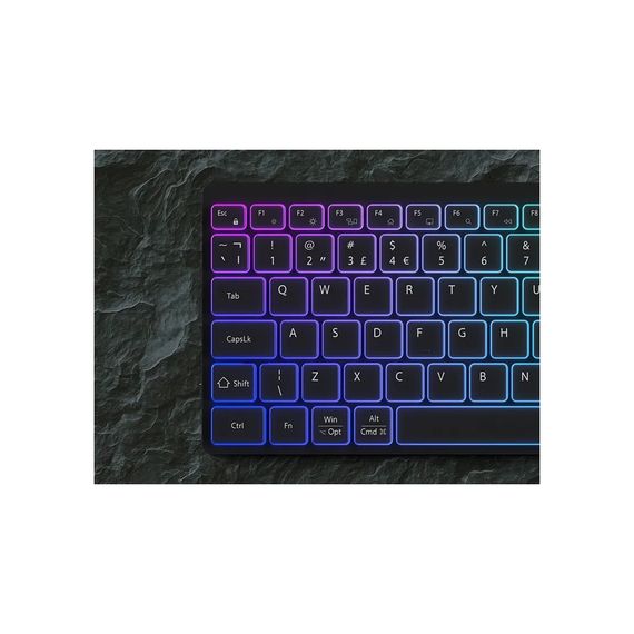 Клавіатура Canyon HKB-W11 Slim Dual Mode Wireless/Bluetooth RGB UA Black (CNS-HBTK11B) | Зображення 4