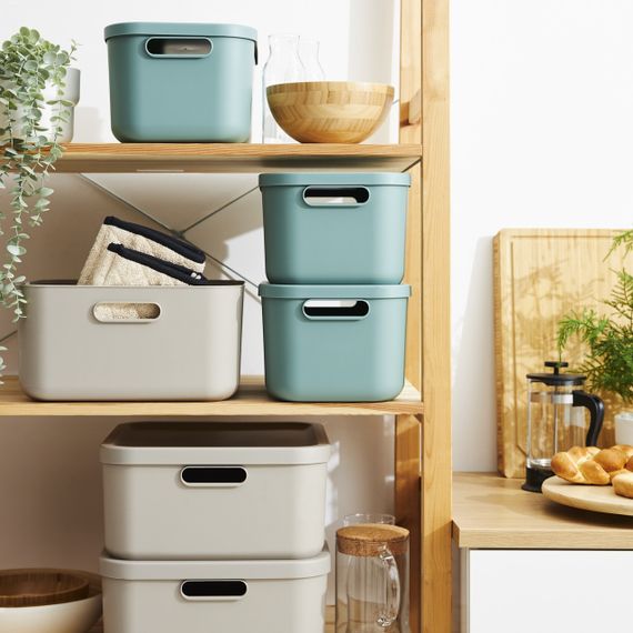 Контейнер для зберігання речей з кришкою Rotho (Рото) Albula 12 л (10556) Капучино | Зображення 4