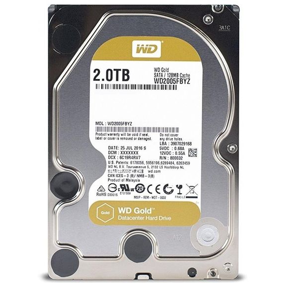 Жесткий диск WD 3.5&quot; SATA 3.0 2TB 7200 128MB Gold (WD2005FBYZ) | Зображення 1