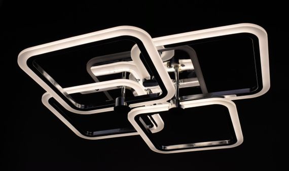 Люстра світлодіодна стельова LED світильник для квартири на стелю лед з пультом 26096 Хром 10х56х65 см. | Зображення 3