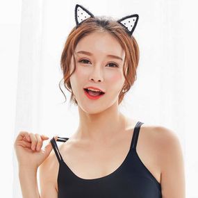 Обруч з котячими вушками Babydoll Універсальний. Чорний 4502