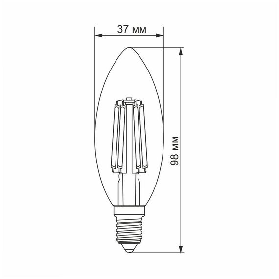 Світлодіодна лампа VIDEX Filament C37F 6W E14 4100K | Зображення 2