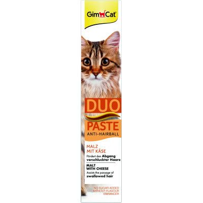Паста для животных GimCat DUO PASTE Anti-hairball malt with cheese мальт и сыр 50 г (4002064427218) | Зображення 1