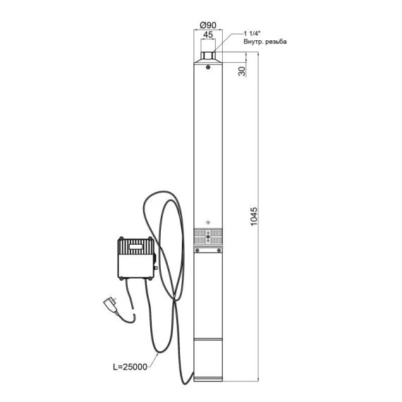 Насос погружной центробежный Thermo Alliance 4SSM6-11 1,1 кВт с пультом | Зображення 1