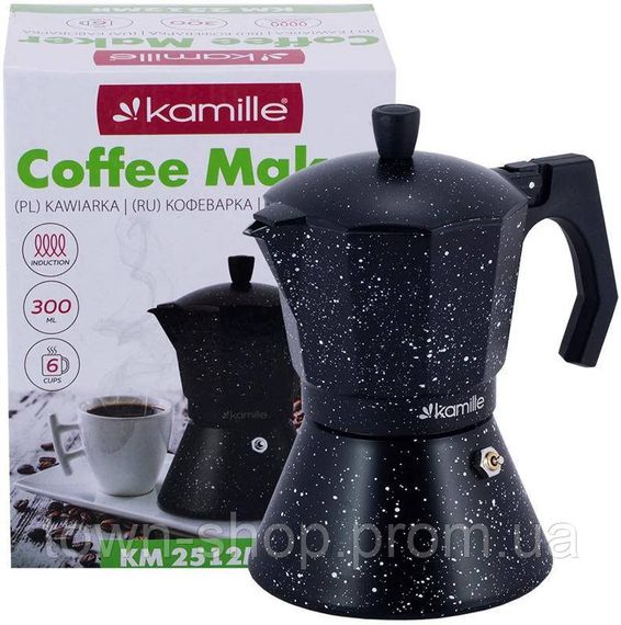 Кофеварка гейзерная Kamille Andel Black 300мл на 6 чашек KM-2512MR | Зображення 5