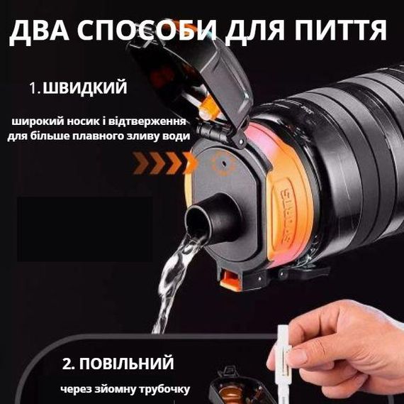Спортивная бутылка KANGZYUAN 700 мл - Черная Tritan BPA-free, ударопрочная эко-бутылка с антискользящим грипом | Зображення 5