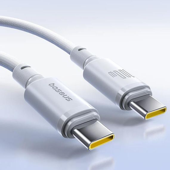 Дата кабель Baseus New Braided Type-C to Type-C 100W (2m) (E0426V) Moon White | Зображення 1