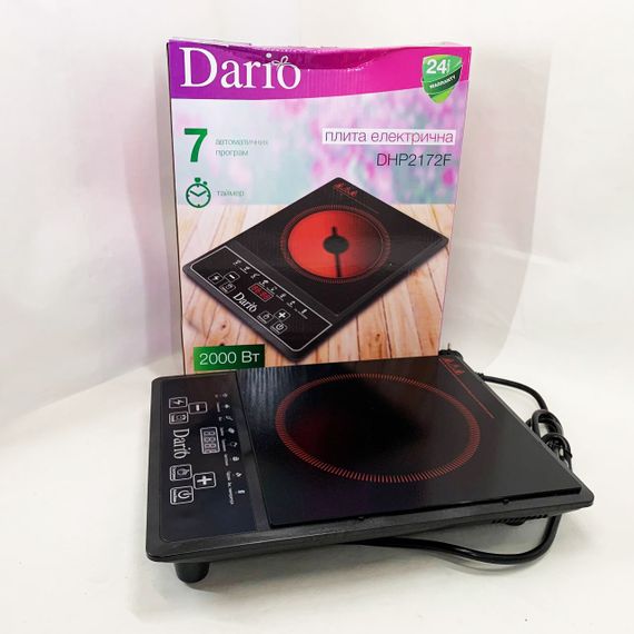Електрична плита з високою потужністю DARIO DHP2172F 2000 Вт, Компактна настільна плита NM-35 | Зображення 2