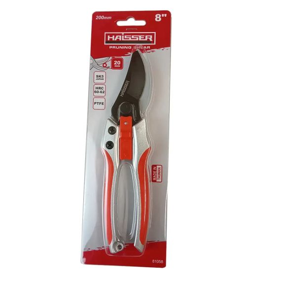 Секатор садовий 200мм пластиковий фіксатор HAISSER (81058) | Зображення 1