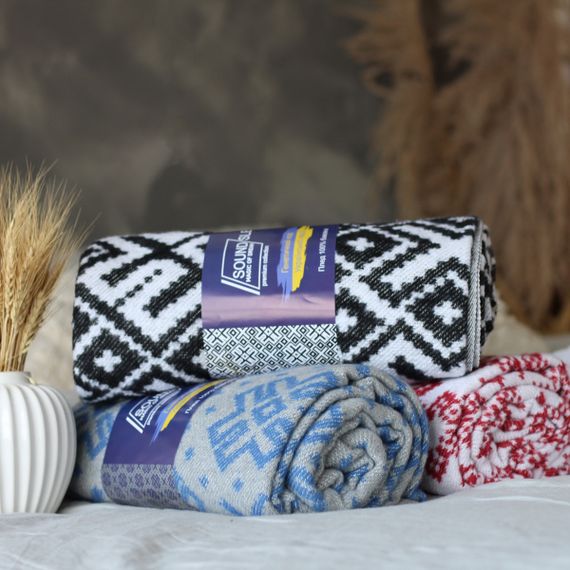 Плед SoundSleep Код Незламної Нації бавовняний 140х200 см сіро-синій (94066012) | Зображення 8