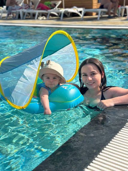 Дитячий надувний круг плотик для плавання Зеленого кольору | Зображення 8