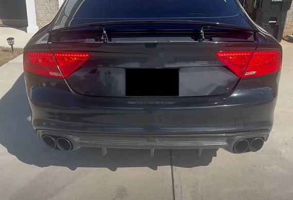 Диффузор заднего бампера V2 (для S-Line, 2010-2014, Карбон) для Ауди A7 | Зображення 5