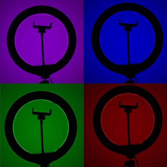 Кільцева світлодіодна LED-лампа RGB Arc Ring 10" + tripod 2.1m | Зображення 4