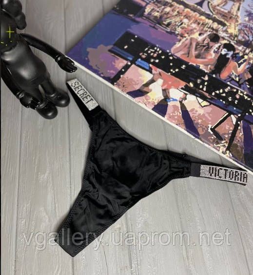 Жіночі трусики Стрінги Victoria`s Secret зі стразами, стрінги Вікторія Сікрет з камінцями