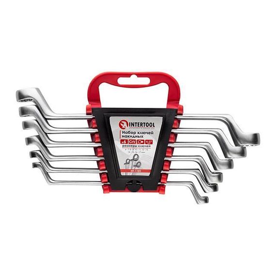 Набір ключів накидних, 6 од., 6-17 мм, Cr-V INTERTOOL HT-1101
