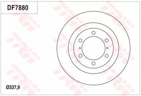 Диск гальмівний LAND CRUISER 150 3.0D-4D 2010-,4.0 V6 VVT-I 2010- передн. , TRW (DF7880S)