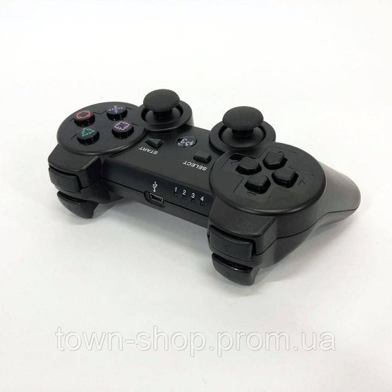 Игровой беспроводной геймпад Doubleshock PS3/PC аккумуляторный джойстик с функцией вибрации. Цвет: черный | Зображення 5