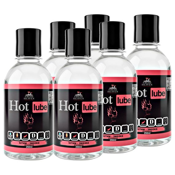 Интим-смазка согревающая (блок 6шт) Fresh Heaven Hot Lube 250ml (Travel версия)