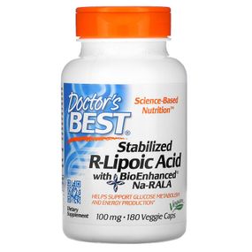 Альфа-ліпоєва кислота Doctor's Best Stabilized R-Lipoic Acid 100 mg 180 Veg Caps