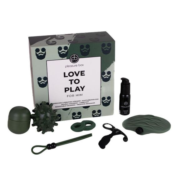 Подарунковий набір для чоловіка Dreamtoys Love To Play For Him 6 предметів, зелений Sex Aura
